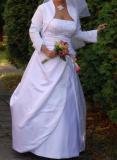 Suknia ślubna Piękna suknia ślubna kolor: biała satyna rozmiar: 42/44