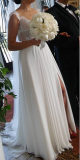 Suknia ślubna Piękna suknia ślubna z dwiema spódnicami kolor: złamana biel  rozmiar: 38 