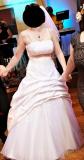 Suknia ślubna suknia ślubna 42+bolerko+welon kolor: śnieżnobiała rozmiar: 42 z możliwością regulacji