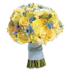 Bukiet ślubny z żółtych kwiatów