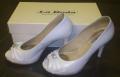 Akcesoria ślubne Elegancki białe buty ze skóry naturalnej firmy ślubnej LA BODA kolor: Biała skóra rozmiar: 37