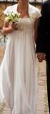 Suknia ślubna Delikatna i zwiewna suknia z salonu Szarm kolor: śmietankowy rozmiar: 36-38 (wiązanie gorsetowe)