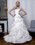 Suknia ślubna  DIVINA SPOSA MODEL PARMA FALBANY TREN rozmiar 36 kolor: biały rozmiar: 36