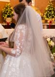 Suknia ślubna Długa suknia ślubna Lovely pokryta koronką r. 40-44 kolor: biała + beżowy gorset rozmiar: 40-44