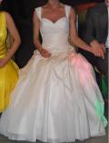 Suknia ślubna Jedwabna zdobiona kryształkami suknia Lisa Ferrera kolor: ecru rozmiar: 38/40