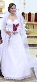 Suknia ślubna Koronkowa suknia ślubn z dodatkami kolor: biała rozmiar: 36-38