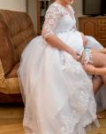 Suknia ślubna Koronkowa suknia ślubna + halka +welon kolor: Biały rozmiar: 36-38