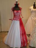 Suknia ślubna nietypowa suknia ślubna biało-czerwona + dodatki !!! kolor: biel i czerwień rozmiar: 38