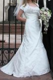 Suknia ślubna OKAZJA!!! sprzedam tanio suknię ślubną+gratisy kolor: śmietanowa biel rozmiar: 36