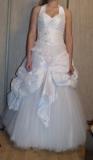 Suknia ślubna suknia + rękawiczki + korona kolor: biały rozmiar: 36-38
