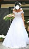 Suknia ślubna SUKNIA ŚLUBNA DLA WYSOKIEJ + GRATISY kolor: biały rozmiar: od 36 do dużego 38