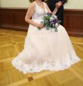 Suknia ślubna Suknia ślubna Elizabeth Passion 4460T 44/46 dla wysokiej kolor: Biel + pudrowy róż rozmiar: 44/46