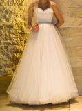 Suknia ślubna Suknia Slubna Princessa 36/38/40 + halka + welon + pokrowiec kolor: biały, brokatowy połysk rozmiar: 36-40